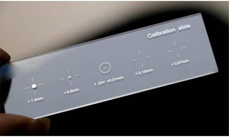 Microscope correction calibration plate Gold phase correction sheet separation value 0.01mm dot correction