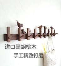Imported black walnut log clothes hook entrance porch wall coat hook modern simple art environmental protection clothes rack