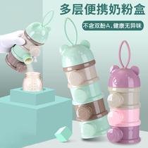 Baby milk powder box portable out food supplement baby small rice powder box sealed storage tank milk powder grid