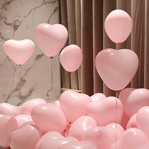 Peach heart love balloon decoration wedding room set room pink engagement wedding heart shape wedding scene layout
