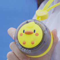 Small Yellow Duck Small Fan Hung Neck Mute Portable Small Carry-on charging No Leaf cute Mini student