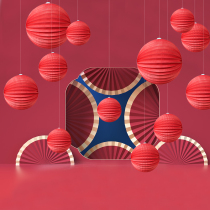 Paper lantern hanging decoration red round lantern dealer Supershop shop window State Wind New Year decorations pendant end Dragon Boat Festival arranged goods