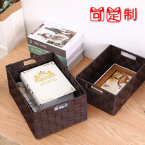 Customizable woven storage basket household wardrobe clothes finishing box desktop toy snack storage box student book box