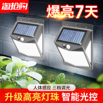 Solar Patio Outdoor lamp Indoor lighting Body Induction Outdoor Small Wall Lamp Sky Black automatic light