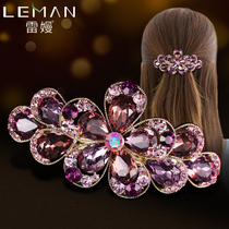High-end hair clip flower top clip Korean headdress clip Rhinestone hair card back of the head clip disc hair fixed hair jewelry