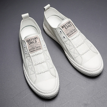 A foot pedal male shoes Korean version trendy genuine leather small white shoes sloppy board shoes casual 100 hitch shoes spring fall breathable