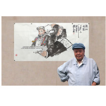 Famous character painting Yellow earth painting Liu Wenxis hand drawing 1 Bio 1 State painting 4-foot boutique Peoples painting presents photos