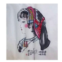 Celebrity calligraphy and painting Loess painting school Liu Wenxi hand-painted 1-to-1 Chinese painting Doufang boutique character painting gift photo