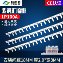 Bus bar C45 DZ47 1p circuit breaker connection Strip 1 meter 100A copper connection copper bar 2 0 thick * 8mm width