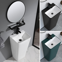 Matte conjoined column basin floor-standing washbasin balcony integrated wash basin bathroom face Basin Nordic column Basin
