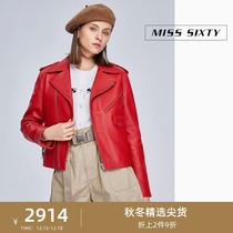 Miss Sixty Spring and Autumn thick motorcycle jacket leather jacket leather jacket women