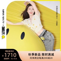 Jiang Shuying same style]Miss Sixty x SMILEY2021 autumn new jeans womens straight small V pants