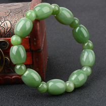 Hetian Jasper bracelet apple green rice beads bracelet fashion atmosphere black dot fine oil jade bracelet