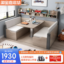 Solid wood childrens bed provincial space multi-function bed with desk small family desk bed integrated boy table bed dual use