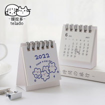 Creative ins mini desk calendar cute 2022 decorative ornaments notepad calendar mini bear table calendar