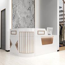 Hotel restaurant Registration reception counter Light luxury fashion photo studio front desk Modern simple multi-story corner cashier
