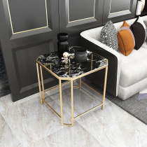 New Chinese side few light luxury Nordic marble sofa iron corner modern simple living room small coffee table bedside table