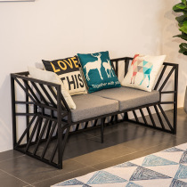 American wrought iron sofa industrial style coffee table combination retro clothing store studio reception outdoor table and chair set business