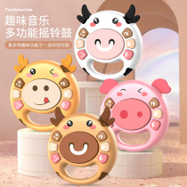 Baby rattle music Enlightenment toy baby can bite early education puzzle drum for more than 6 months grasp training