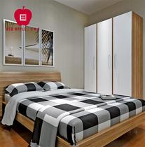 Chengde Limited Beijing Jinyuan Store Live] Red Apple Furniture Modern Plate Bed Bedroom Double Bed