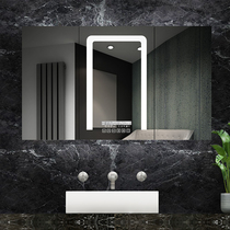 Smart anti-fog bathroom mirror cabinet with led light Bluetooth music hanging wall style mirror mousse series International managing broken core