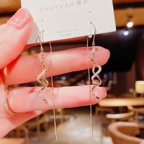 Delicate Spiral Inlaid Drilling Ear Line Korea Temperament Net Red 100 Hitch Fashion Streaming Su Changi Earrings 2021 New Wave