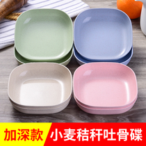 Wheat straw spittle dish household dish cake snack plate table bone dish dish dish trash dish salad bowl