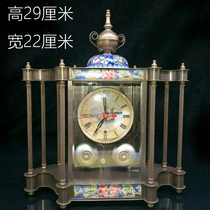Antique antique old-fashioned mechanical clock table clock old clock old wall clock Cloisonne pure copper old table clock ornaments