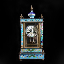 European Western cloisonne ancient clock vintage enamel color winding mechanical clock home creative living room pendulum clock