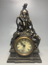 Antique antique Miscellaneous brass Western clock naked female Western mechanical clock clock retro European home furnishings