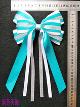 Asian Lake Blue Cheerleading Skills Competitive Competition Bow Headwear Hair Decoration floral headdress Full Mail