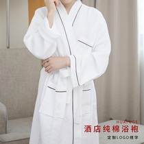 Pure cotton bathrobe towels adult hotels bathdress men and women couples spring and summer thin cotton and waffger gown