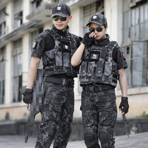 Shield groom black python camouflan pants male and female outdoor frogs Tactical suit abrasion resistant multiple bags Army camouflak pants security pants