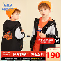 Childrens clothing boy thin windbreaker 2021 Autumn New hooded mens treasure casual jacket windproof jacket