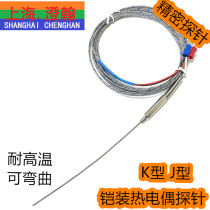 1mm probe thermocouple Precision K-type J-type thermocouple WRNK-191 probe thermocouple Armored thermocouple