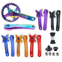 Mountain bike crank hollow integrated crank bicycle modification single disc left and right crank tooth disc BB middle sleeve part