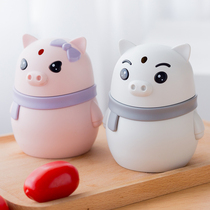 Cartoon pig toothpick tube Cute personality creative automatic pressing toothpick box Household living room dining room portable