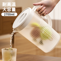 Large Capacity Fridge Cold Kettle Plastic Glass High Temperature Resistant Cool White Open Water Cup Cold Brew Juice Bottling water bottle Home Summer