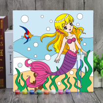 New children 30*30 fun graffiti paint paint painting watercolor painting handmade diy gouache filling color