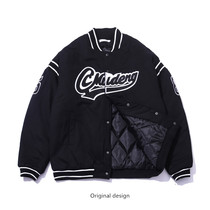 Fall winter American embroidered baseball suit cotton-padded men's and women's tide brand loose street hip-hop jacket padded sweethearts jacket