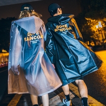Couples hiking raincoat coat men and women Korean fashion Transparent adult Korean long personality retro women waterproof