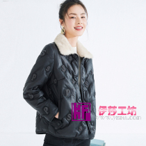 Shopping mall with shadow Psalm women 2020 winter New Fashion short fur fur down 6C60509073