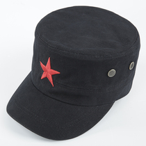 Special forces tough guy red five-pointed star embroidery cap pure cotton flat top hat Male and female couple hat visor hat