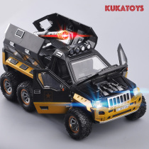 Large alloy simulation military off-road armored fighting vehicle tank cannon sound and light return force childrens boy toy gift