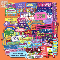 ardium Korean stationery style English alphabet laptop luggage ipad water Cup hand book sticker