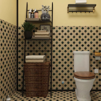 Moroccan vintage green tiles marble tile toilet toilet wall brick Hong Kong style homestay floor tiles