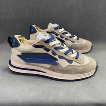 Spring autumn season mens 2022 new genuine leather casual fashion sports trends 100 hitch Inn repair foot type slim plate shoes