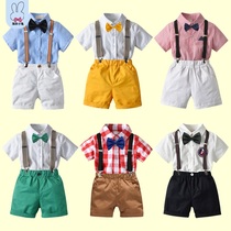 Boys dress summer childrens host suit British style flower boy kindergarten Garden uniform sixty-one piano playing suit