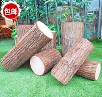 Simulation wood pile false wood pile hollow wooden pier with leather wood pile shop window hand bag wrapped ornaments to put props