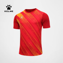 KELME Kalme 2022 football jacket men's printed short sleeve jersey quick-drying T-shirt competition training team uniform